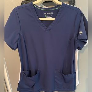 Healing hands HH WORKS scrub top navy women’s M